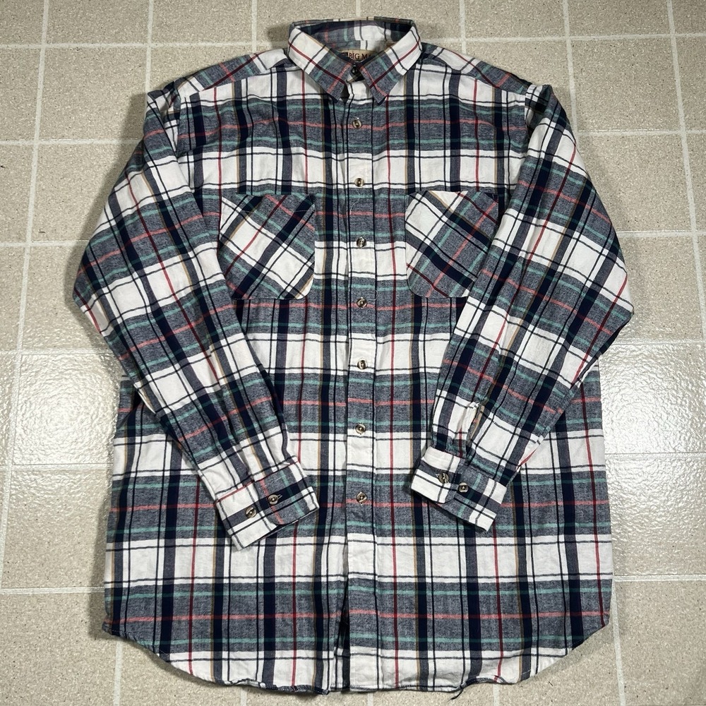 Vtg‎ 90's BIG MAC Plaid Flannel Shirt Men XLT Button Down Work Grunge Rugged
